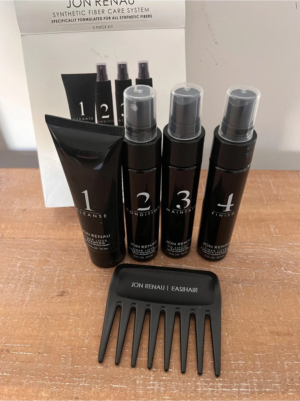 NEW Jon Renau Human Hair Care System 5 Piece Kit For Wigs
